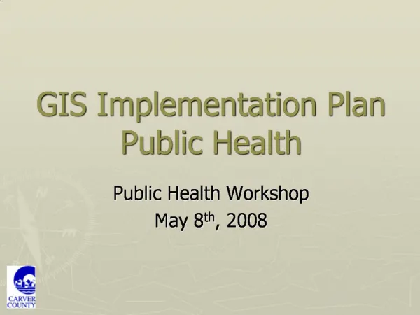 GIS Implementation Plan Public Health