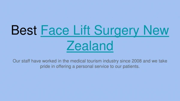 Contact Us Now For Face Lift Surgery New Zealand