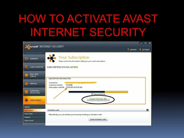 How to activate avast internet security?