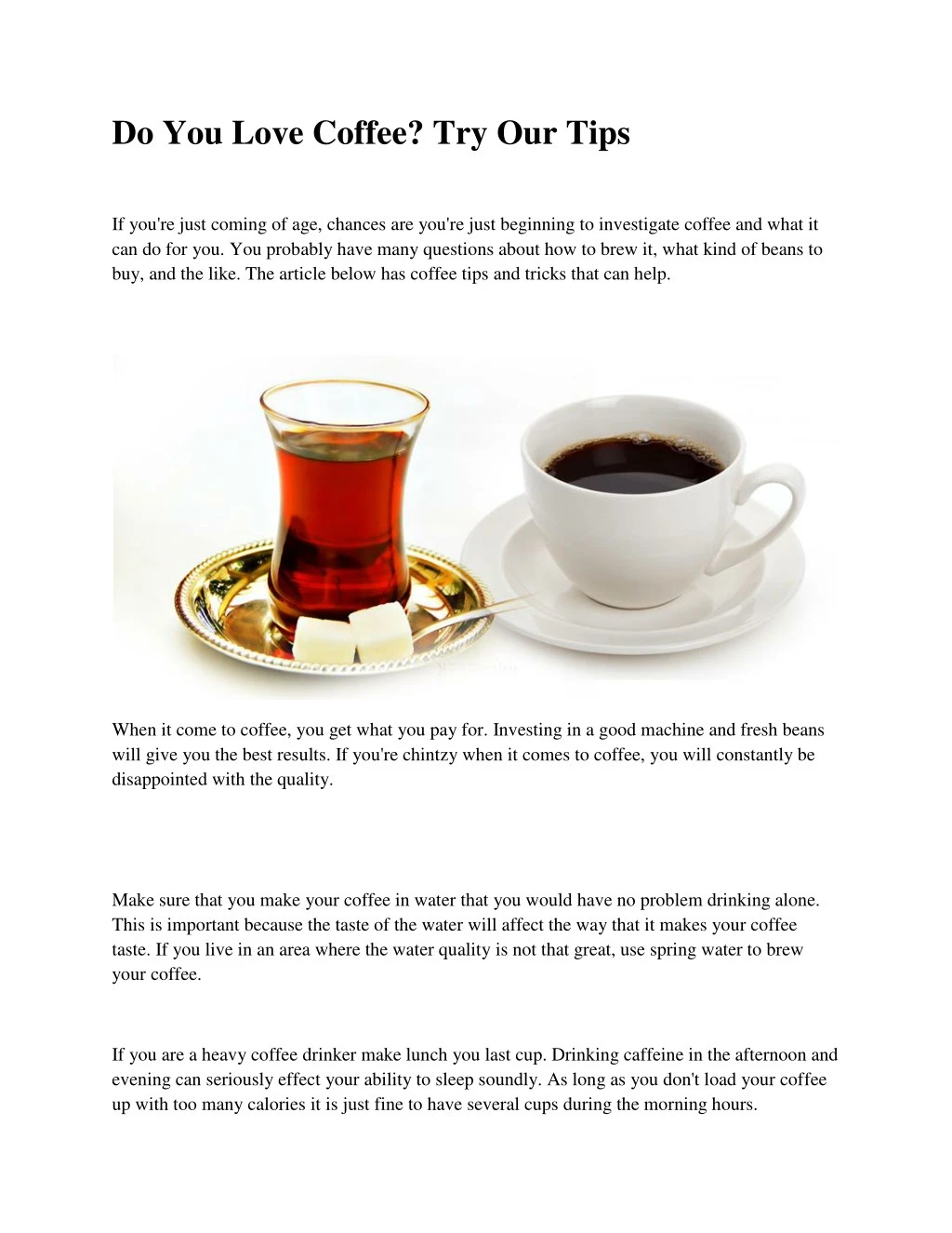 do you love coffee try our tips