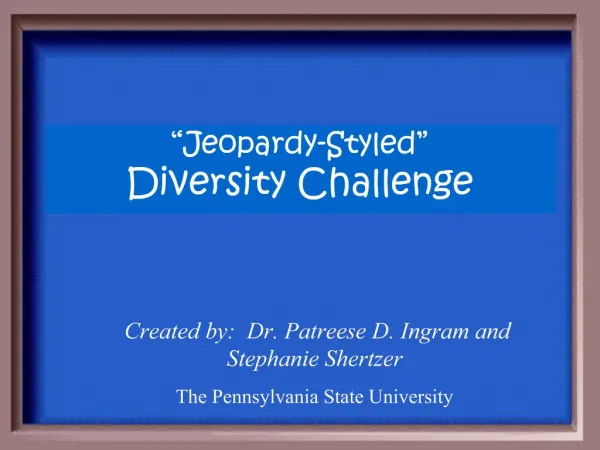 Jeopardy-Styled Diversity Challenge