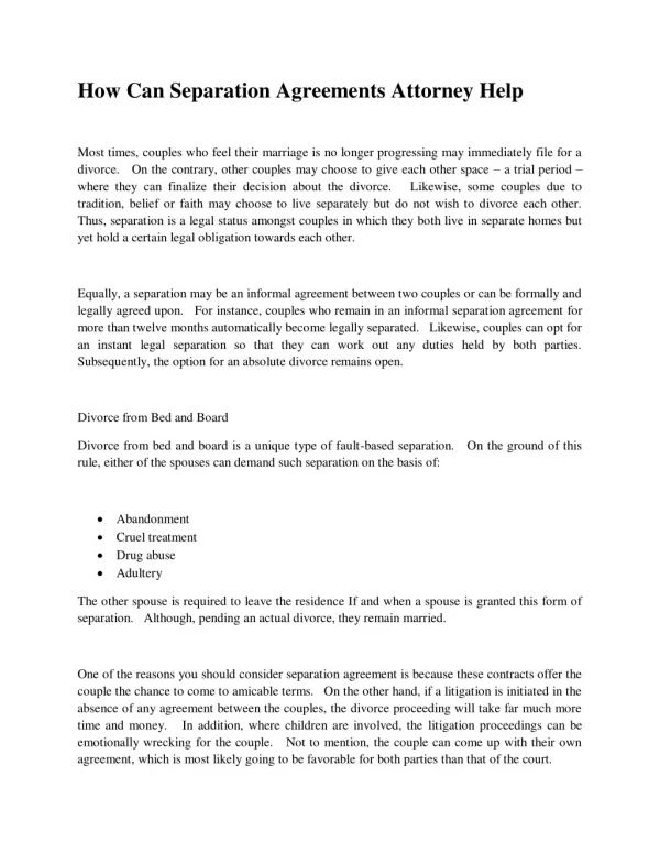 how can separation agreements attorney help