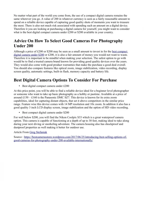 Introducing Best-Selling Options Of Good Cameras For Photography Under 200 Available Internationally
