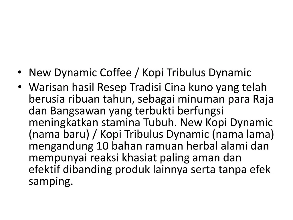 new dynamic coffee kopi tribulus dynamic warisan