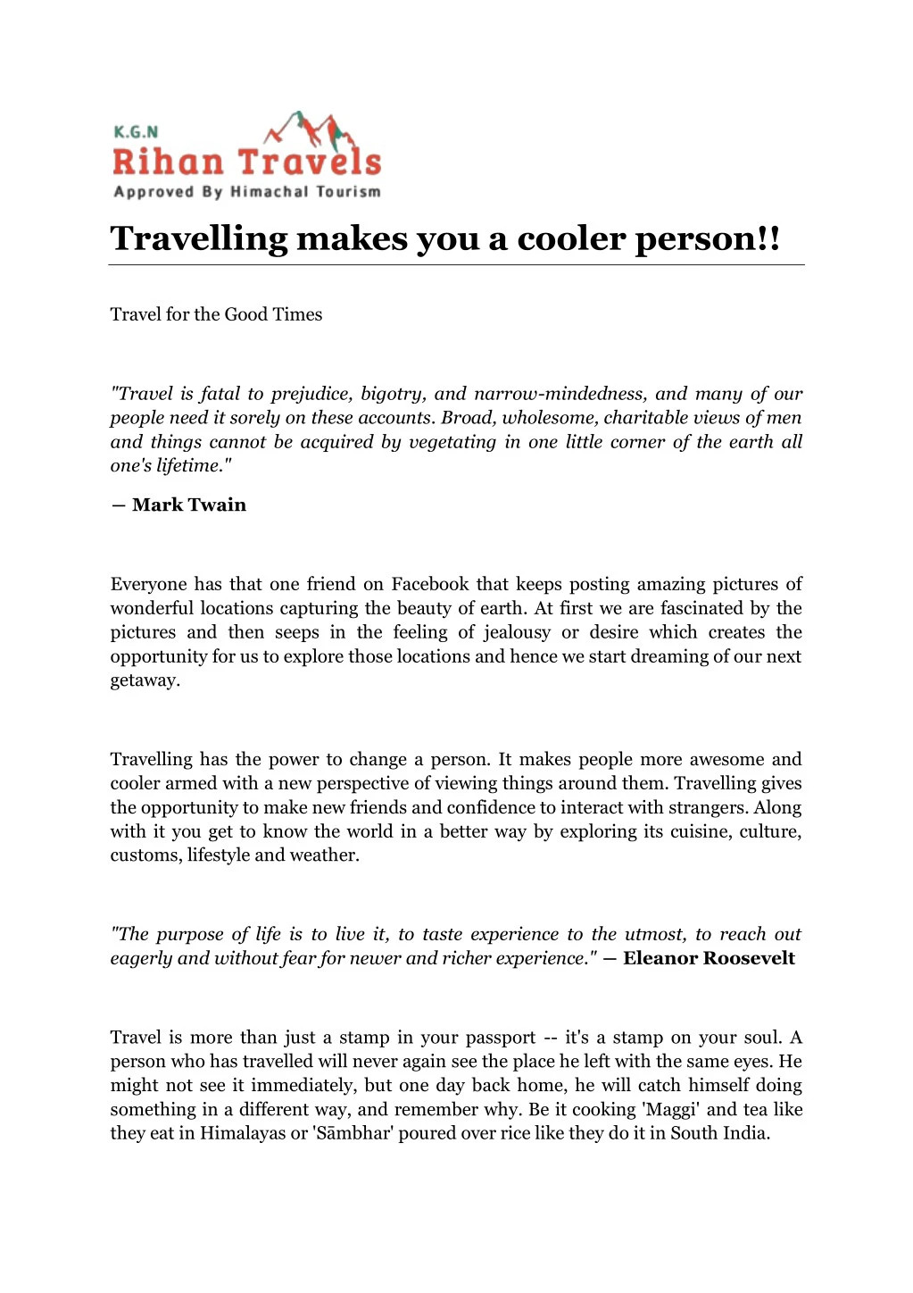 travelling makes you a cooler person