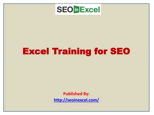 SEO in Excel