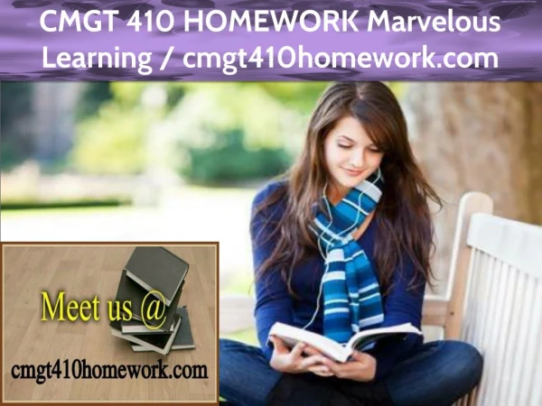 CMGT 410 HOMEWORK Marvelous Learning / cmgt410homework.com