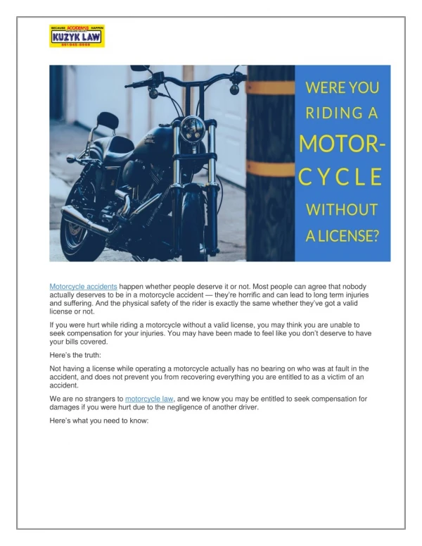 Were You Riding a Motorcycle Without a License?