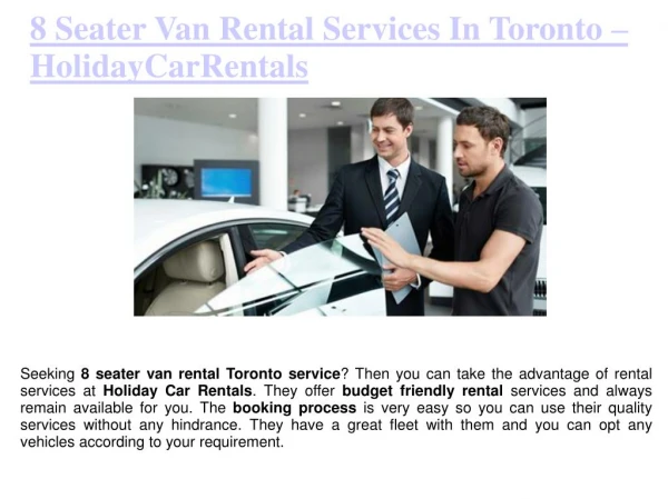 8 Seater Van Rental Services in Toronto