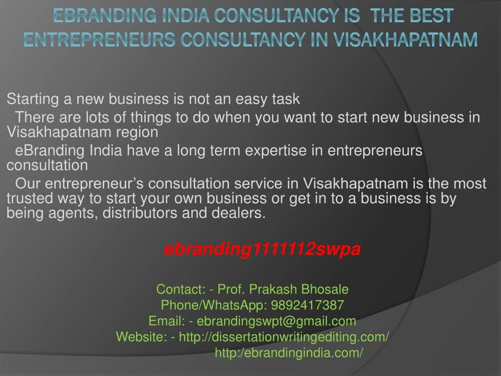ebranding india consultancy is the best entrepreneurs consultancy in visakhapatnam