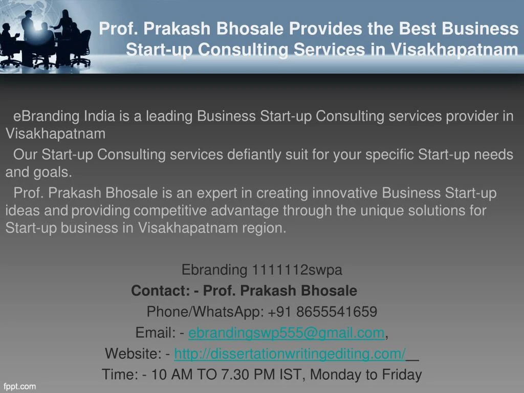 prof prakash bhosale provides the best business start up consulting services in visakhapatnam