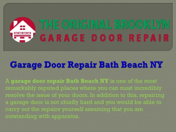 Garage Door Repair Bath Beach NY