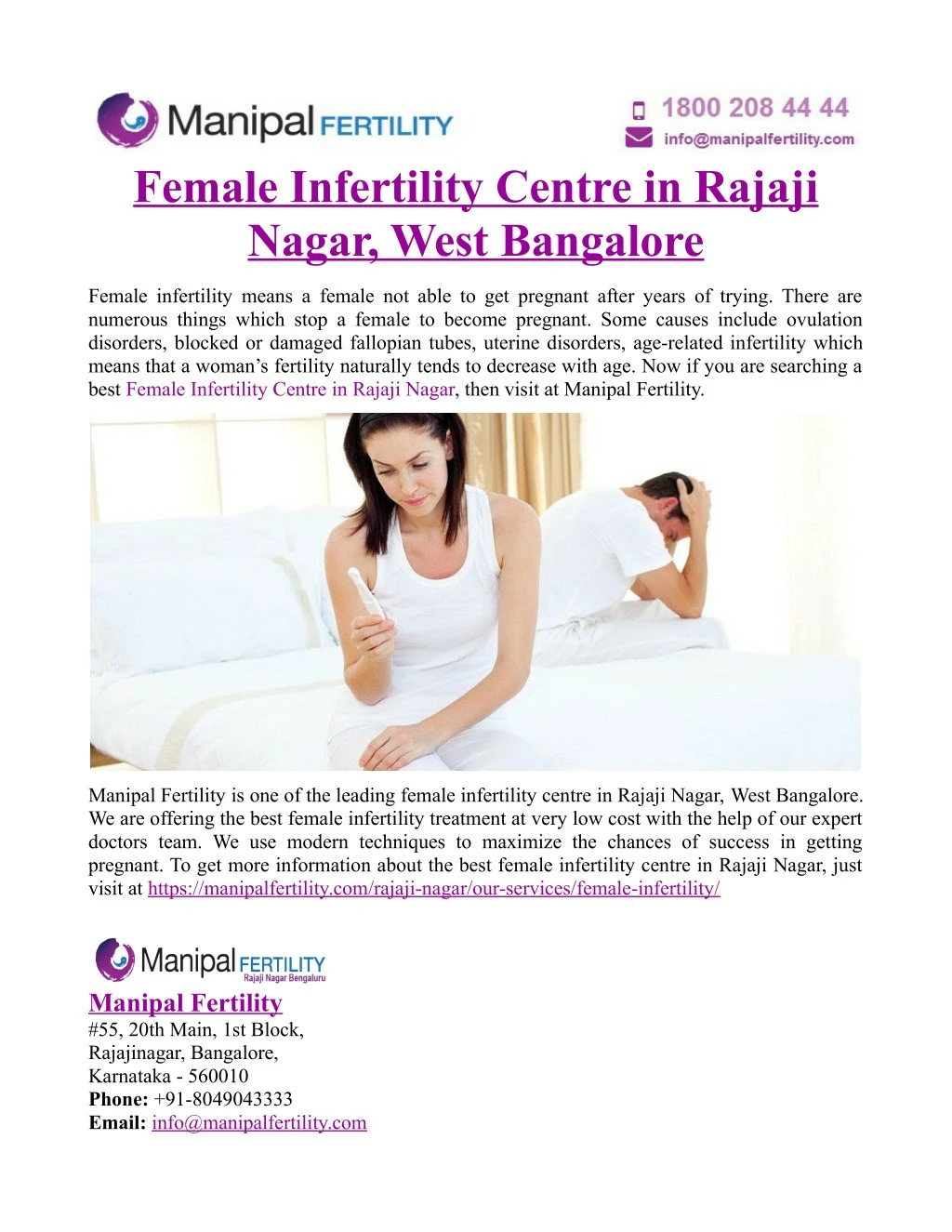 female infertility centre in rajaji nagar west