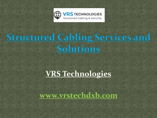 Structured Cabling Services - VRS Technologies