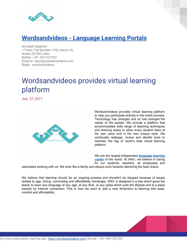 Online language learning classes