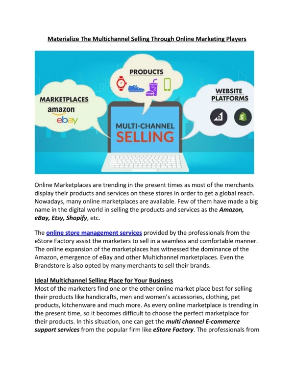 Materialize The Multichannel Selling Through Online Marketing Players