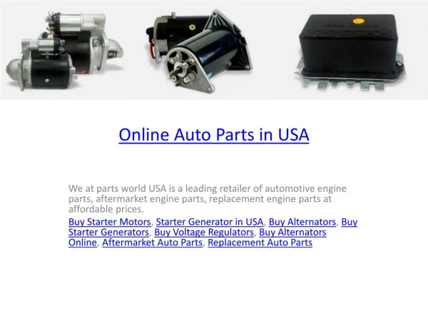 Online Auto Parts in USA