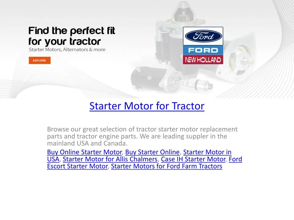 starter motor for tractor