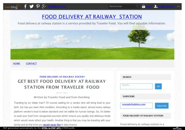 Get Best Food Delivery at Railway Station from Traveler Food