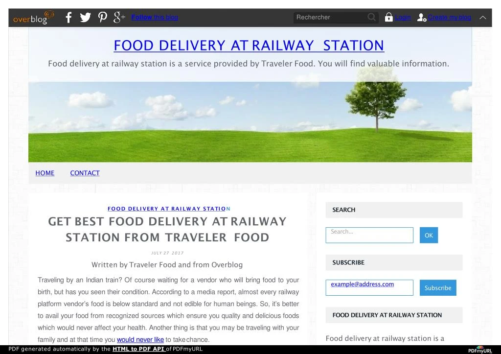 food delivery at railway station