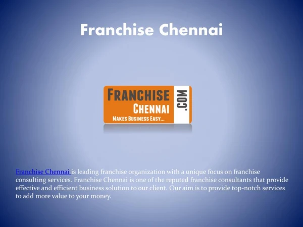 Franchise Chennai
