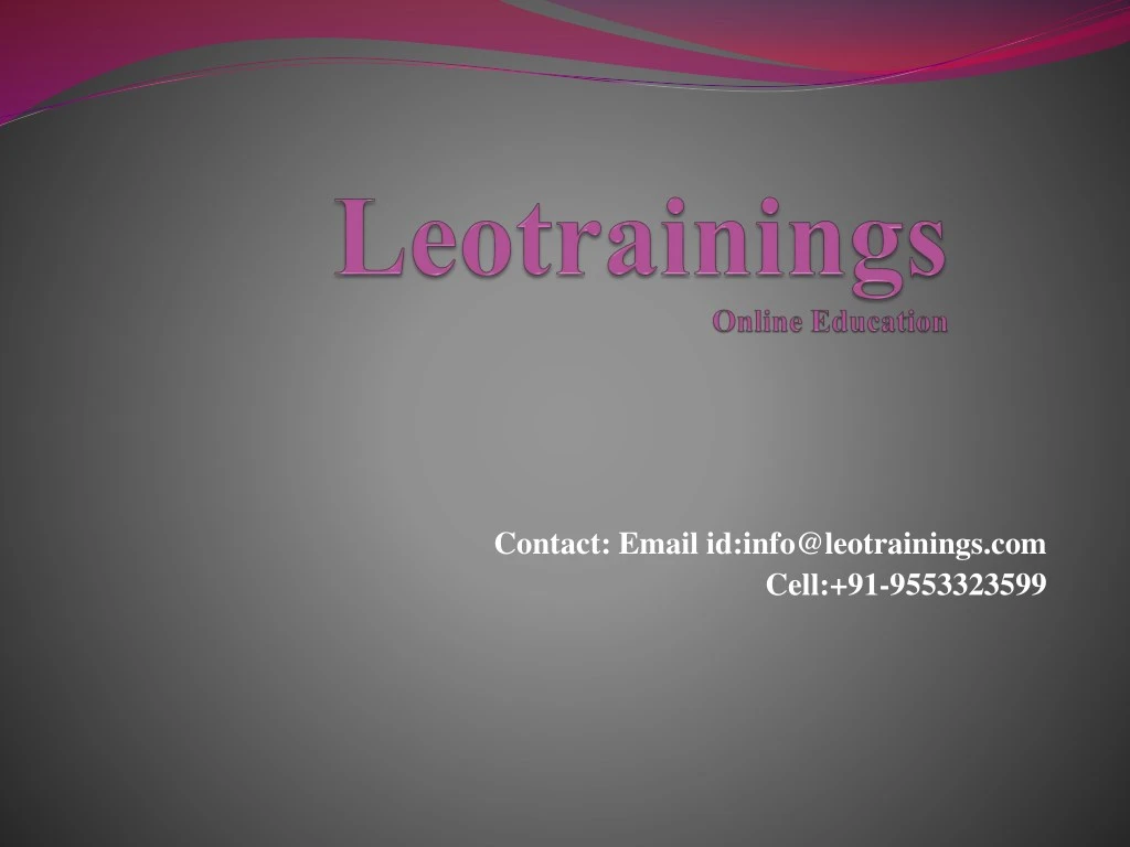 contact email id info@leotrainings com cell