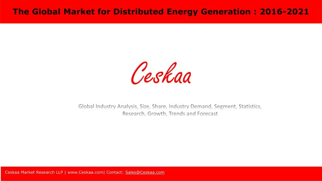 the global market for distributed energy