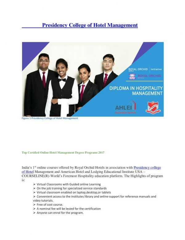 Hospitality Management Colleges in India