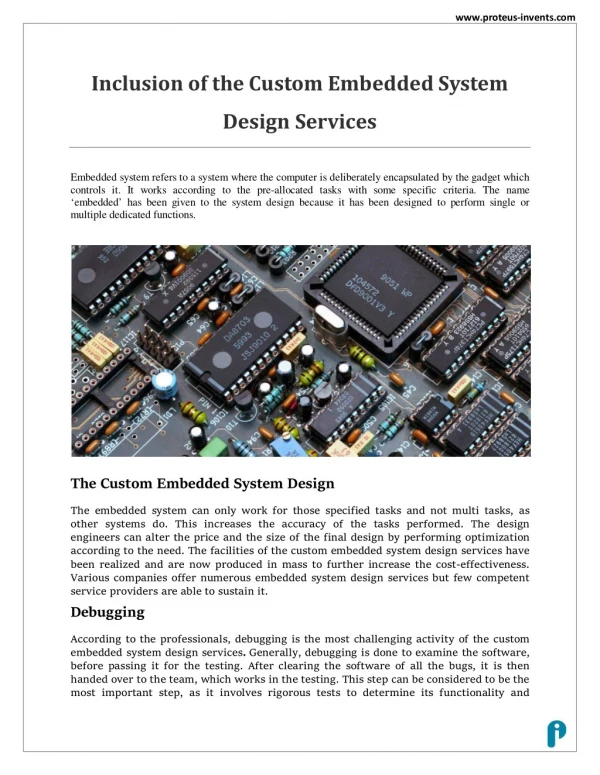 Custom Embedded System Design Services - Proteus Invents