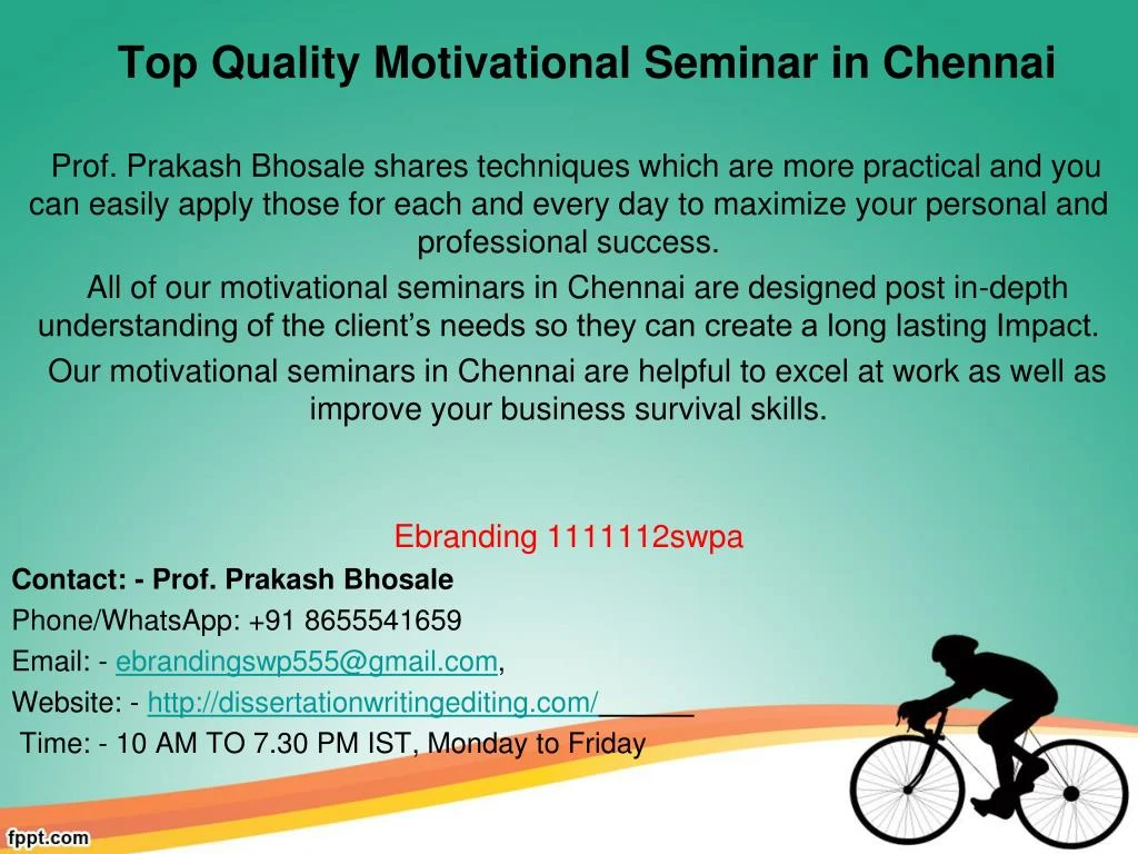 top quality motivational seminar in chennai