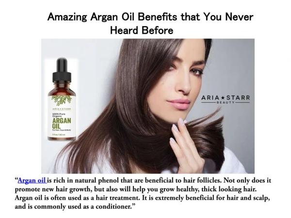 Argan Hair Oil benefits that you should know