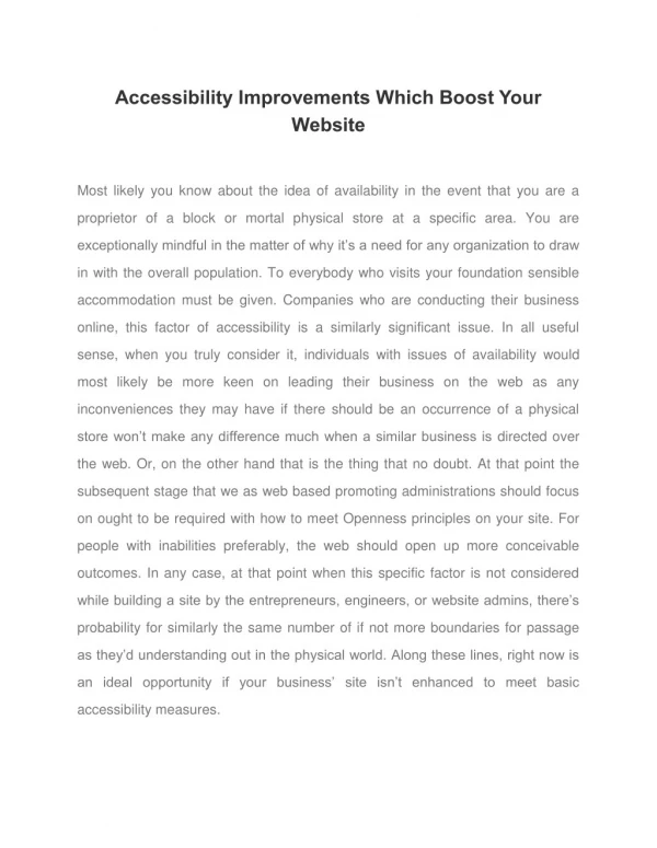 ACCESSIBILITY IMPROVEMENTS WHICH BOOST YOUR WEBSITE