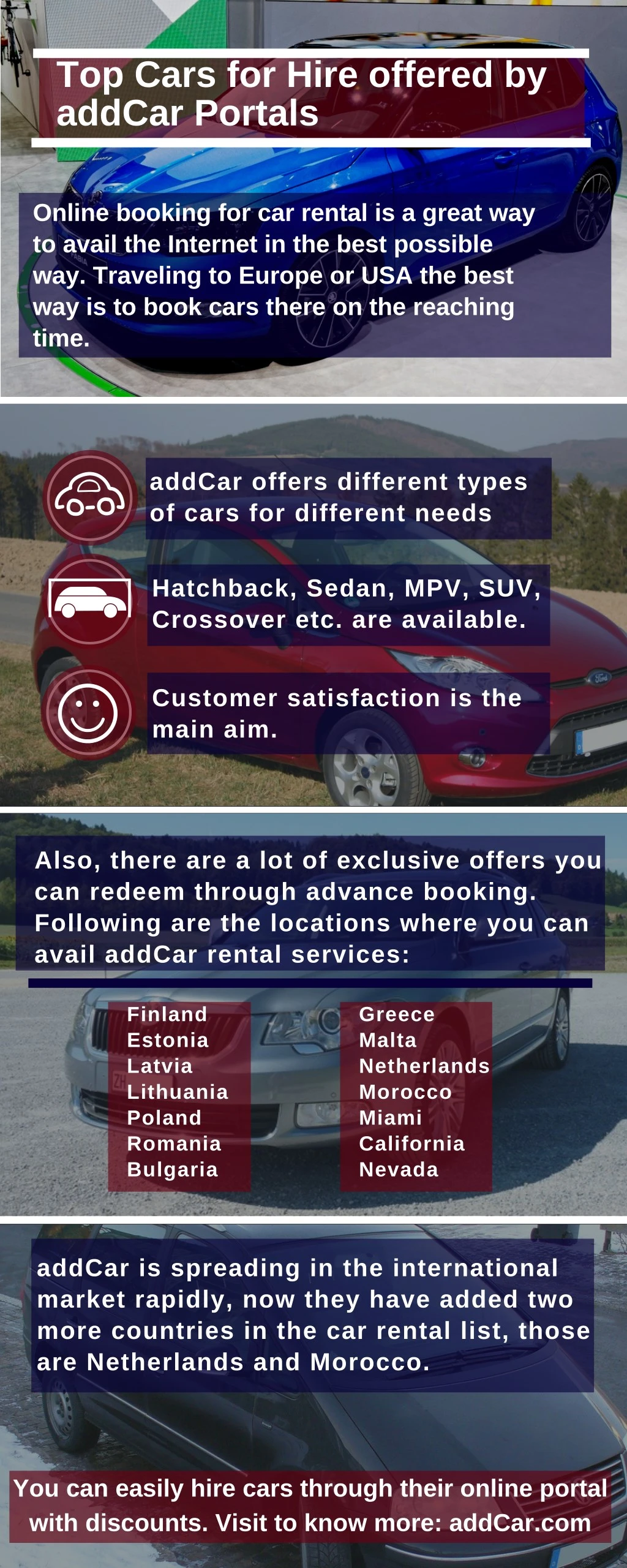 top cars for hire offered by addcar portals