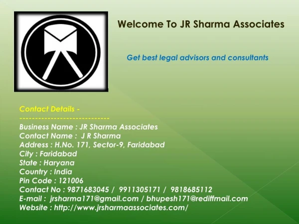 Welcome To JR Sharma Associates