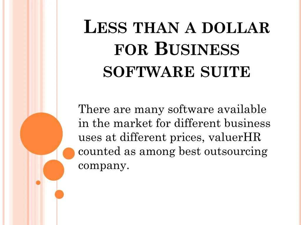 less than a dollar for business software suite