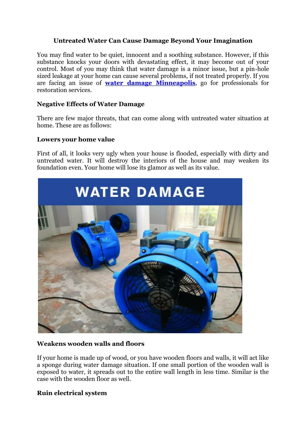 untreated water can cause damage beyond your