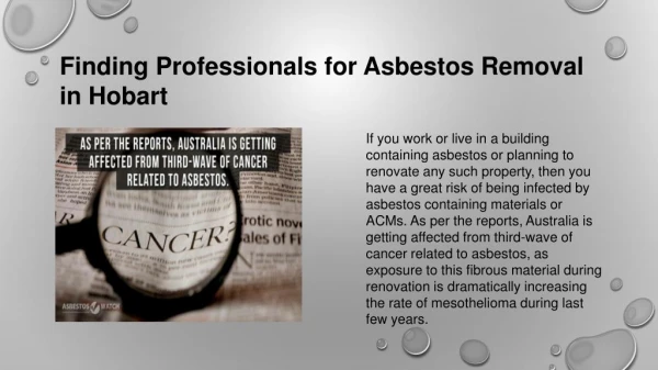 Asbestos Removal Hobart