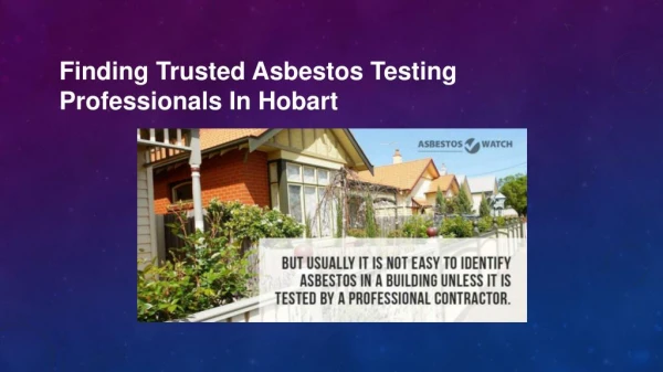 Asbestos Testing Hobart