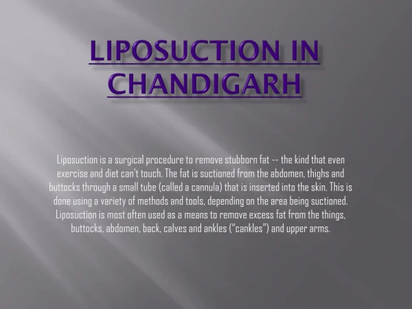Best Liposuction in Chandigarh