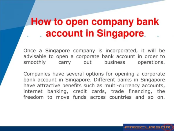 How to open company bank account in Singapore