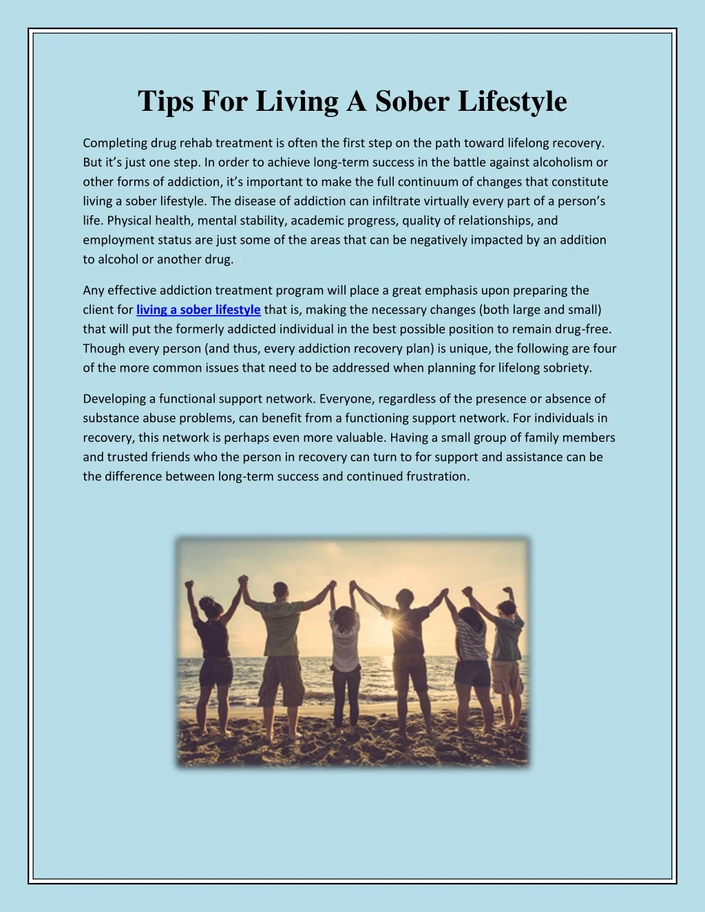 tips for living a sober lifestyle