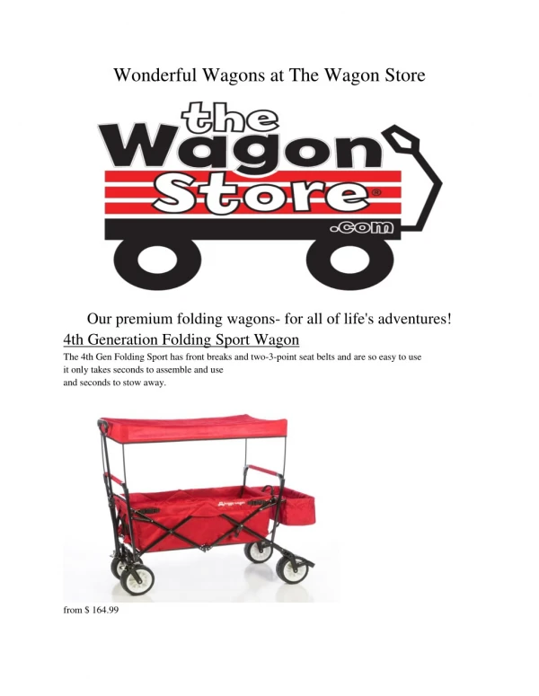 Wonderful Wagons at The Wagon Store