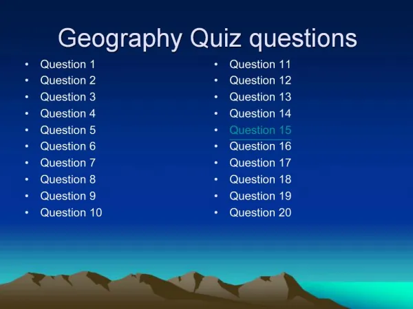 Geography Quiz questions