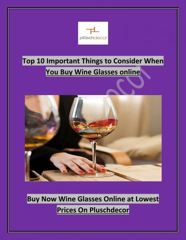 Top 10 Important Things to Consider When You Buy Wine Glasses online
