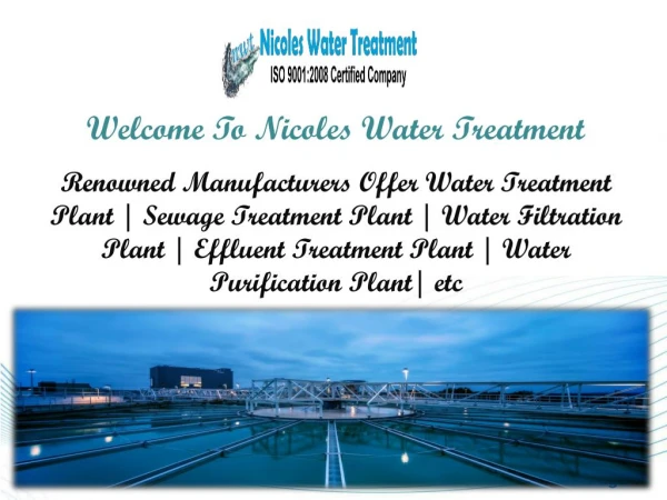 Effluent Treatment Plant In Noida