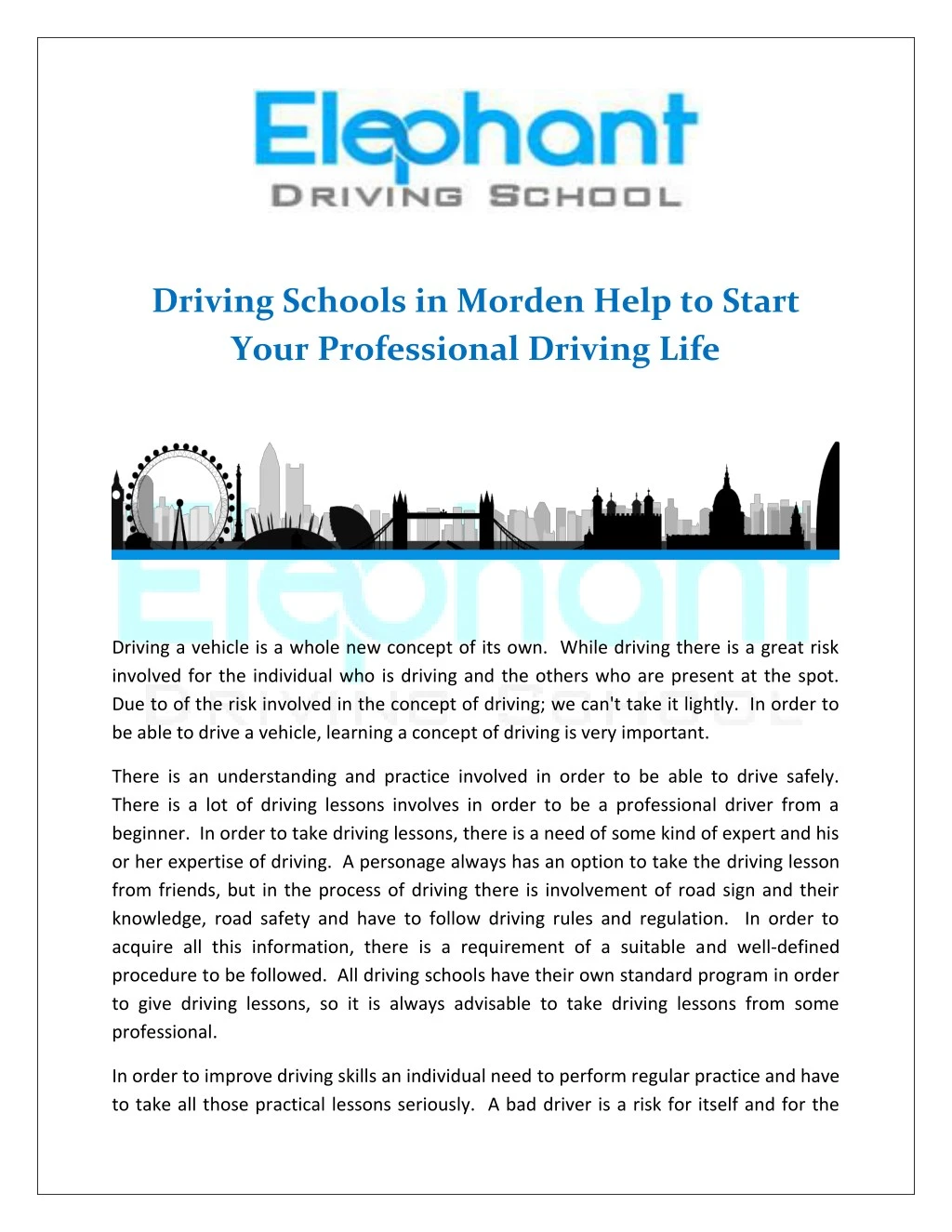 driving schools in morden help to start your