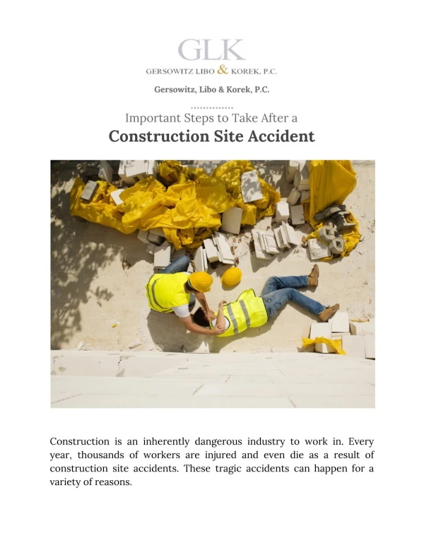 Important Steps to Take After a Construction Site Accident