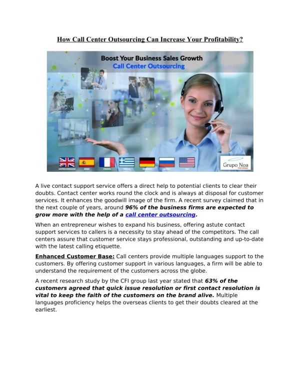 How Call Center Outsourcing Can Increase Your Profitability?