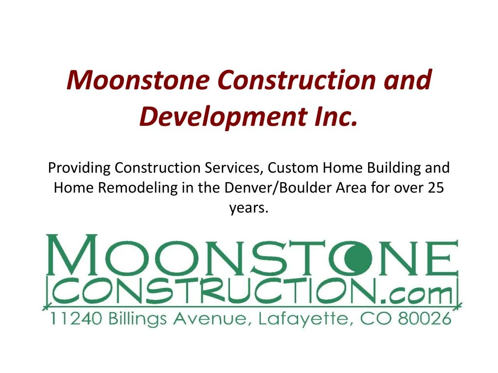 moonstone construction and development inc