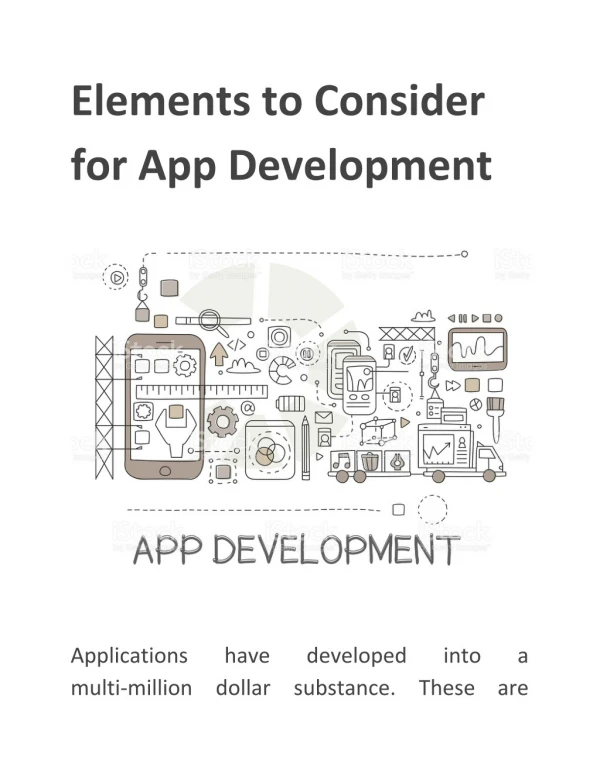 Elements to Consider for App Development